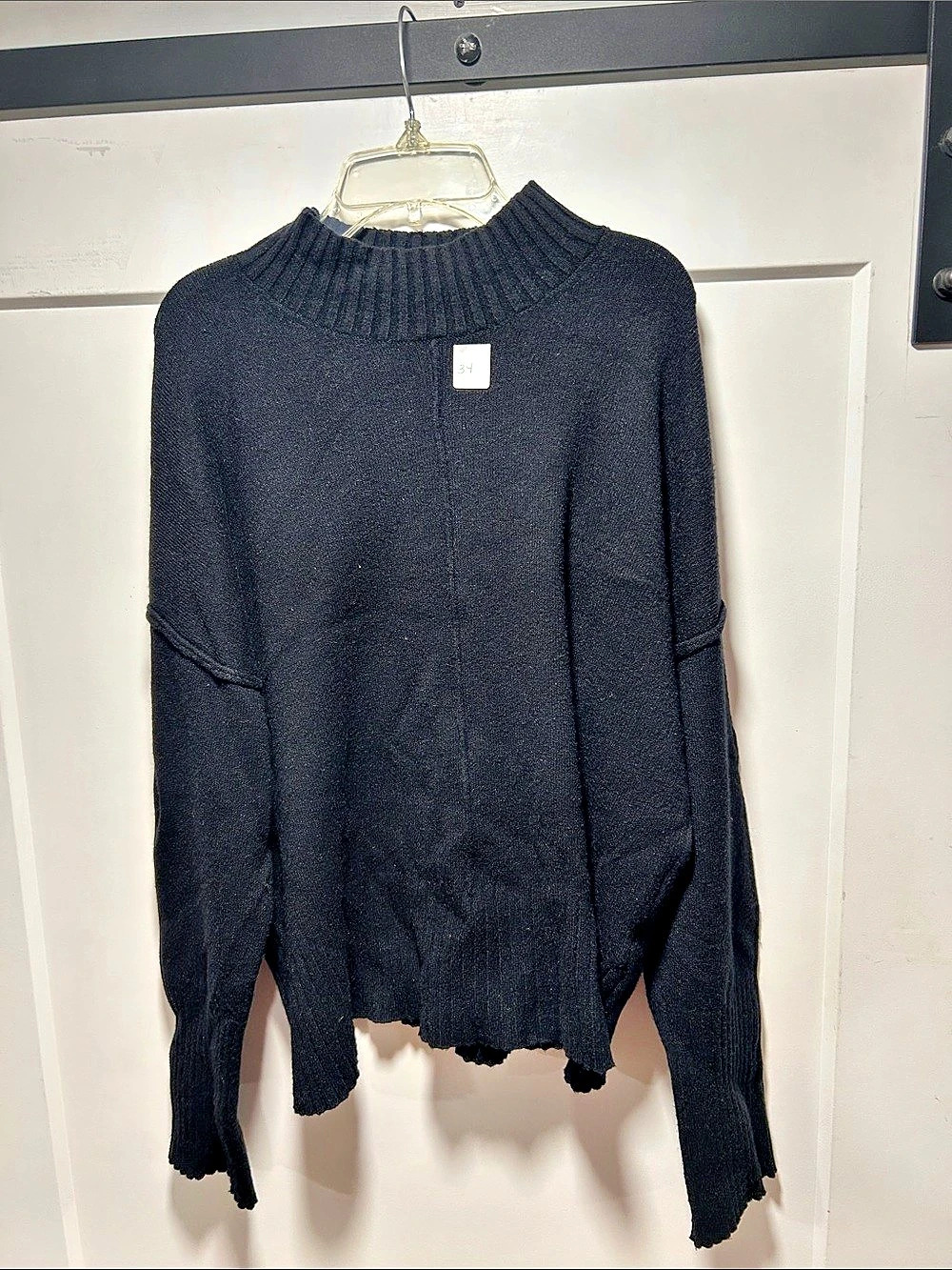 Mock Neck Sweater Size Large Black